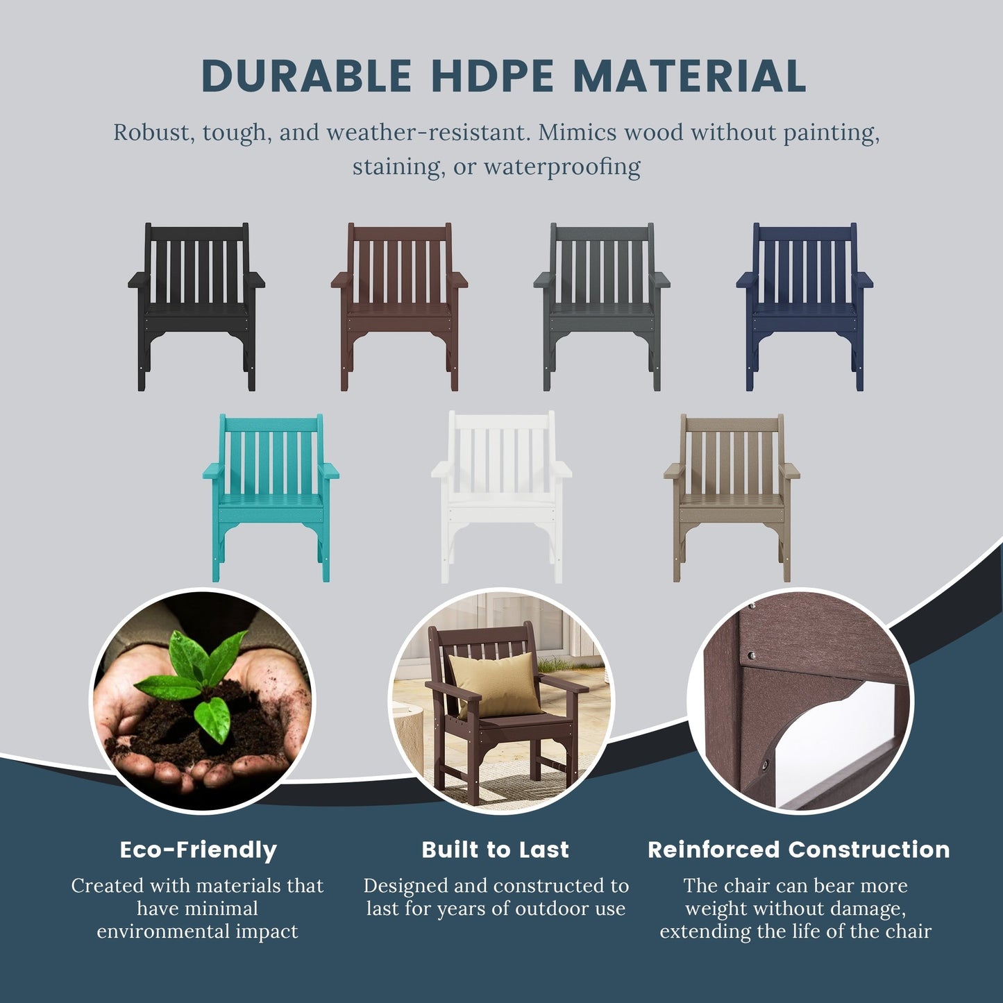 Polytrends Laguna, set da pranzo da giardino con tavolo rettangolare da 6 pezzi per patio e panca