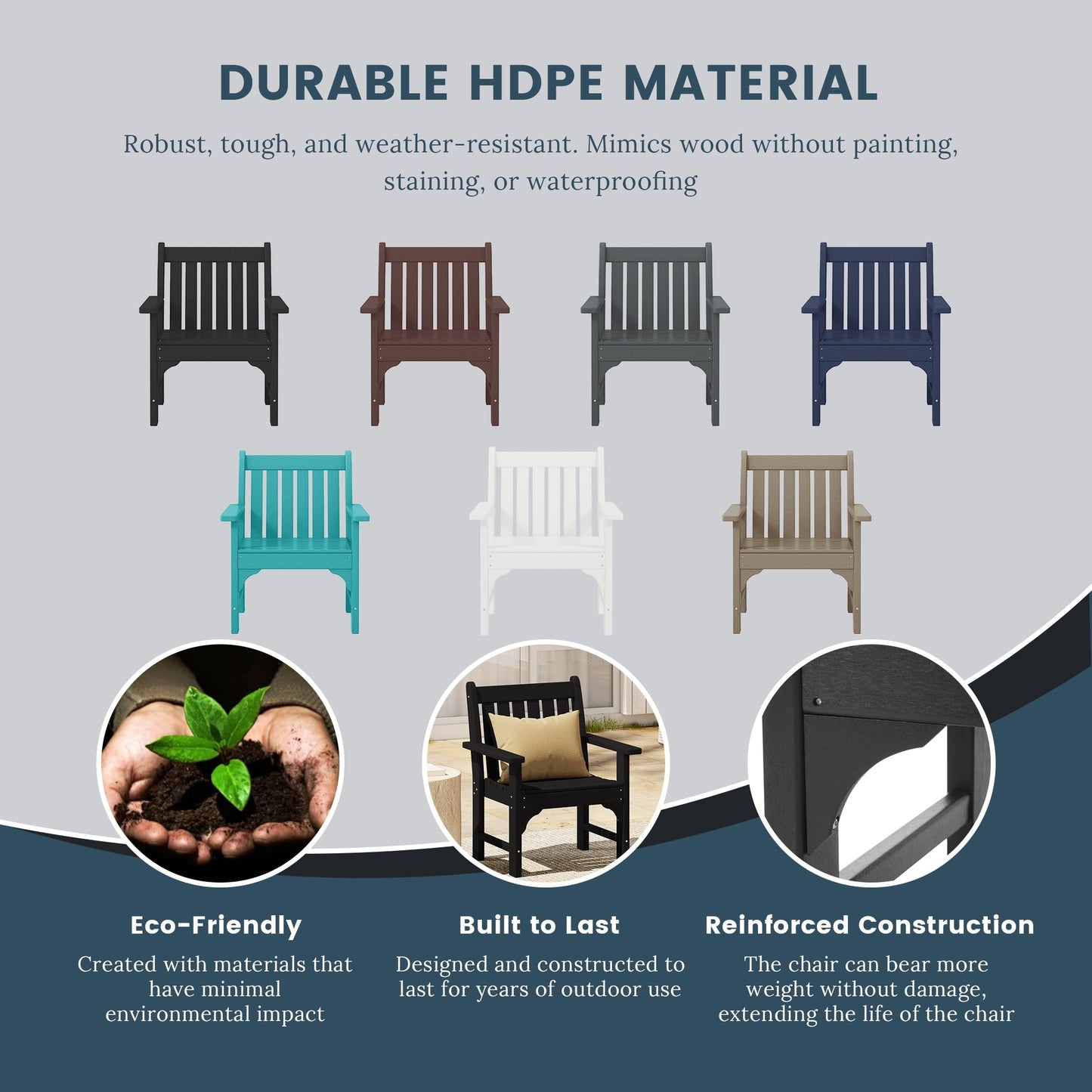 Polytrends Laguna, set da pranzo da giardino con tavolo rettangolare da 6 pezzi per patio e panca