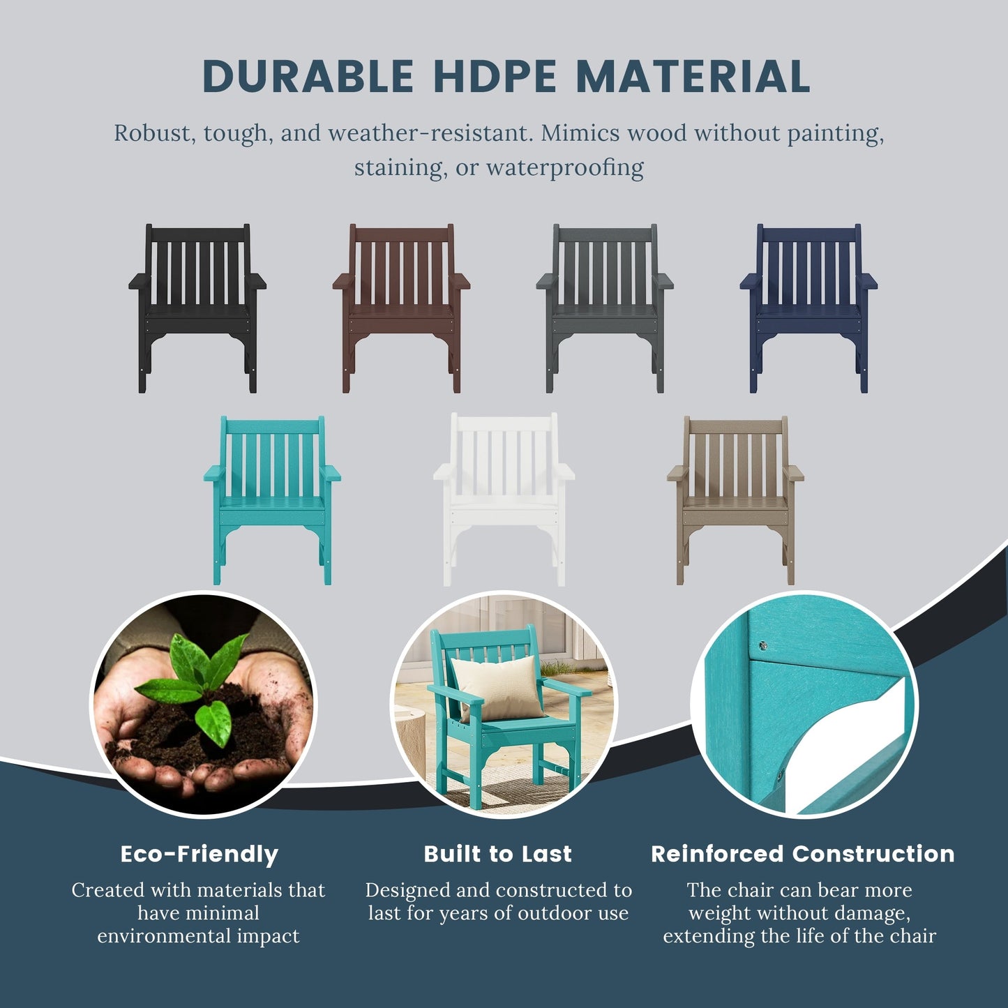 Polytrends Laguna, set da pranzo da giardino con tavolo rettangolare da 6 pezzi per patio e panca