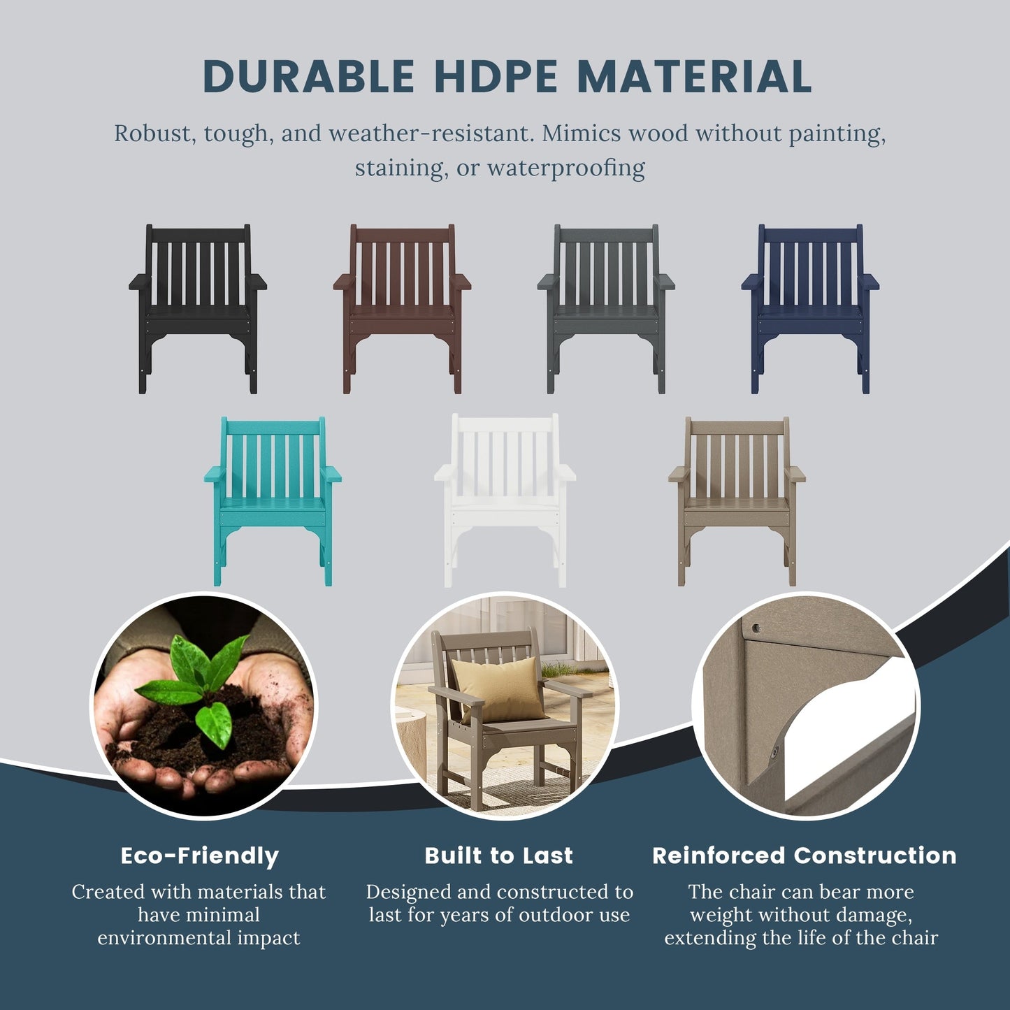 Polytrends Laguna, set da pranzo da giardino con tavolo rettangolare da 6 pezzi per patio e panca