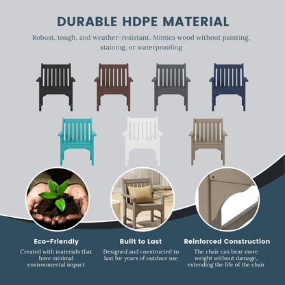 Polytrends Laguna, set da pranzo da giardino con tavolo rettangolare da 6 pezzi per patio e panca