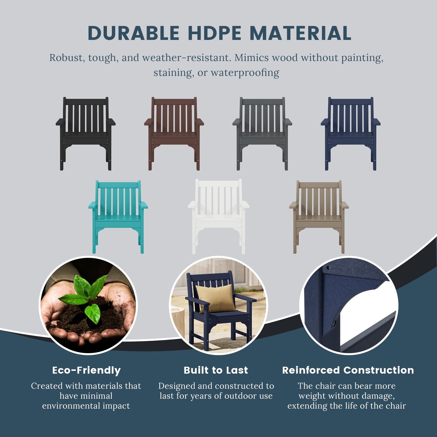 Polytrends Laguna, set da pranzo da giardino con tavolo rettangolare da 6 pezzi per patio e panca