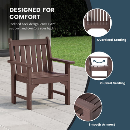 Polytrends Laguna, set da pranzo da giardino con tavolo rettangolare da 6 pezzi per patio e panca