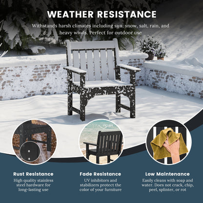 Polytrends Laguna, set da pranzo da giardino con tavolo rettangolare da 6 pezzi per patio e panca