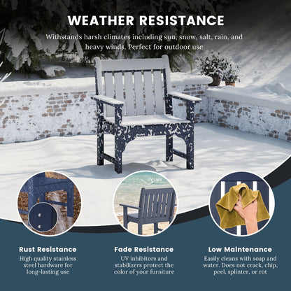 Polytrends Laguna, set da pranzo da giardino con tavolo rettangolare da 6 pezzi per patio e panca