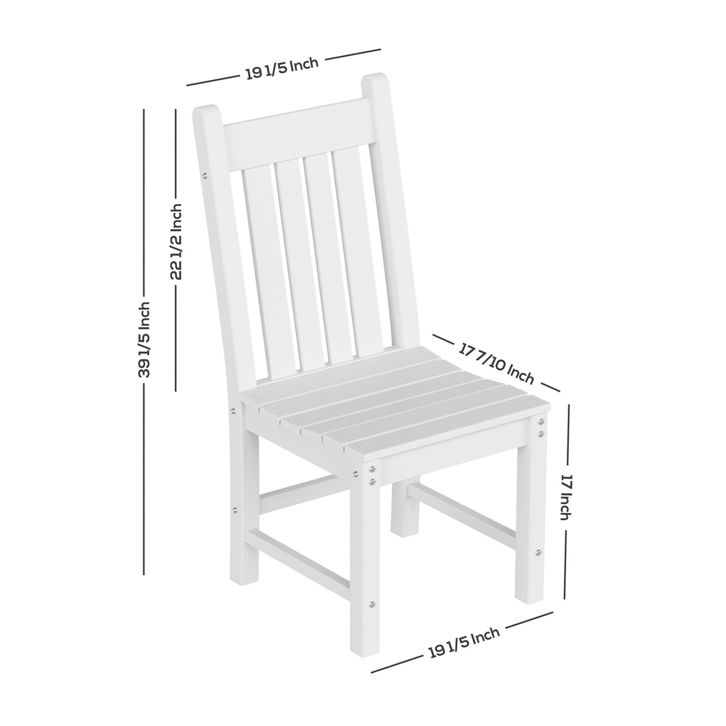 Set da pranzo per esterni Polytrends Laguna HDPE per tutte le stagioni con tavolo rettangolare, sedie laterali e panca (set da 6 pezzi)