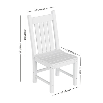 Set da pranzo per esterni Polytrends Laguna HDPE per tutte le stagioni con tavolo rettangolare, sedie laterali e panca (set da 6 pezzi)