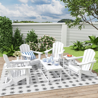 Polytrends Laguna Hdpe All Weather Patio Outdoor Pieghevole Adirondack Set da conversazione (Set da 7 pezzi)