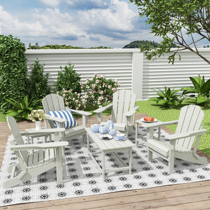 Polytrends Laguna Hdpe All Weather Patio Outdoor Pieghevole Adirondack Set da conversazione (Set da 7 pezzi)