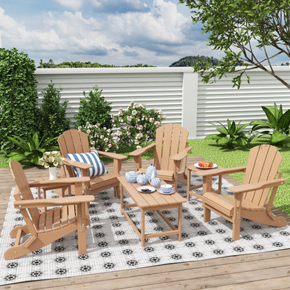 Polytrends Laguna Hdpe All Weather Patio Outdoor Pieghevole Adirondack Set da conversazione (Set da 7 pezzi)