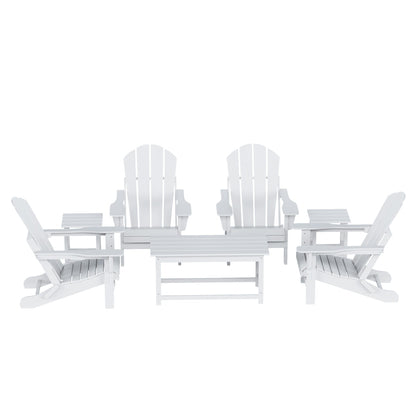 Polytrends Laguna Hdpe All Weather Patio Outdoor Pieghevole Adirondack Set da conversazione (Set da 7 pezzi)