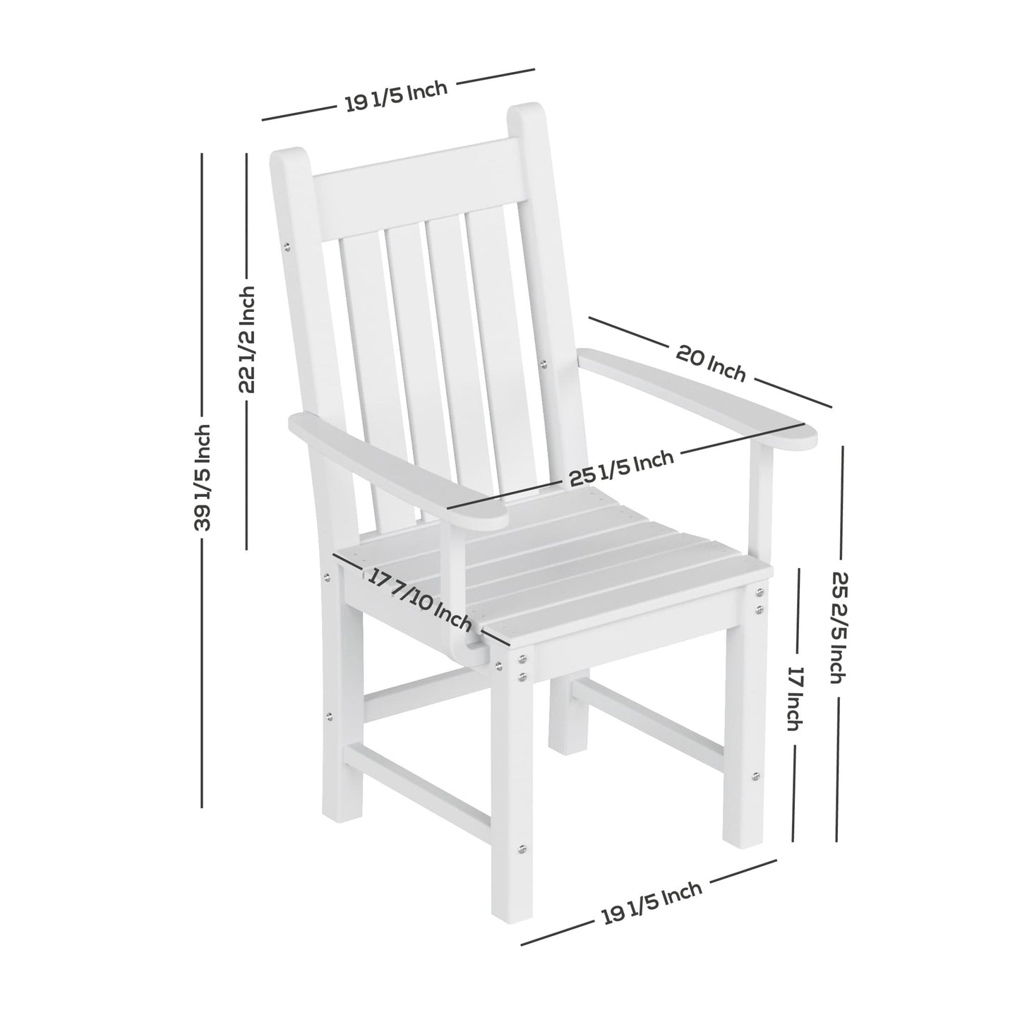 Polytrends Laguna Hdpe Set da pranzo per esterni, adatto a tutte le stagioni, con tavolo rettangolare e sedie laterali (set da 7 pezzi)