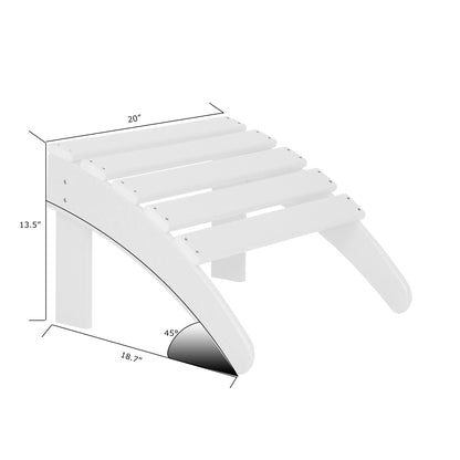 Sedie Adirondack pieghevoli per esterni e patio Polytrends Laguna in HDPE, adatte a tutte le stagioni, con pouf (set da 5 pezzi)