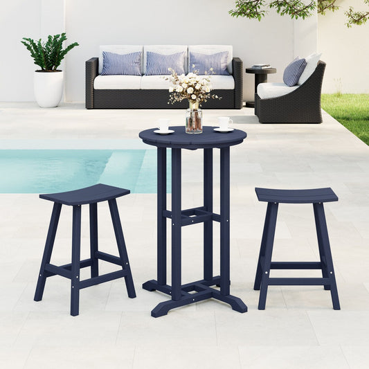 Set da bancone da bistrot per esterni in HDPE Polytrends Laguna All Weather (set da 3 pezzi)