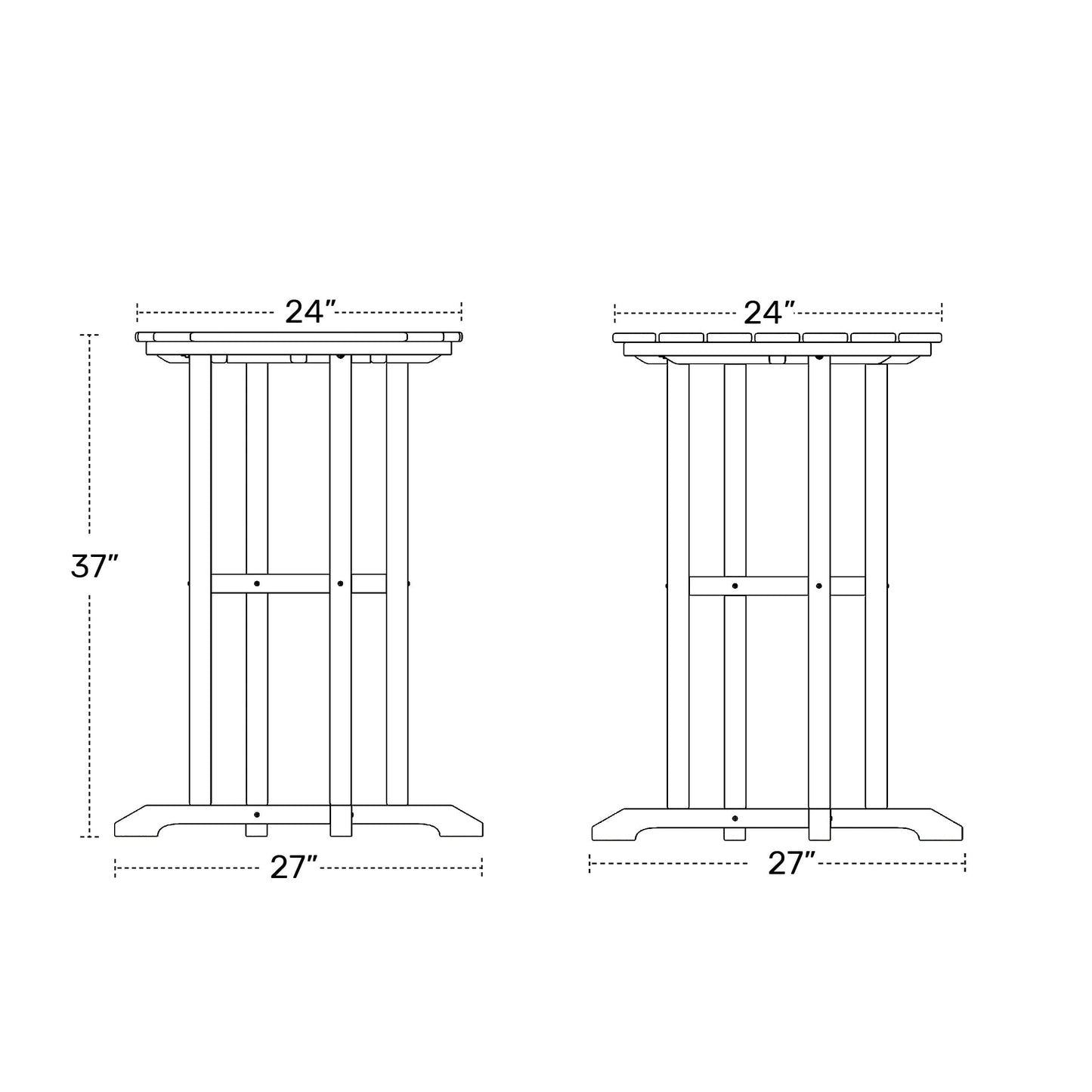 Set da bancone da bistrot per esterni Polytrends Laguna HDPE per tutte le stagioni (set da 4 pezzi)