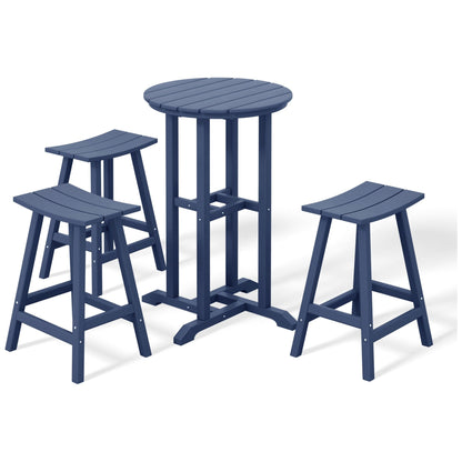 Set da bancone da bistrot per esterni Polytrends Laguna HDPE per tutte le stagioni (set da 4 pezzi)