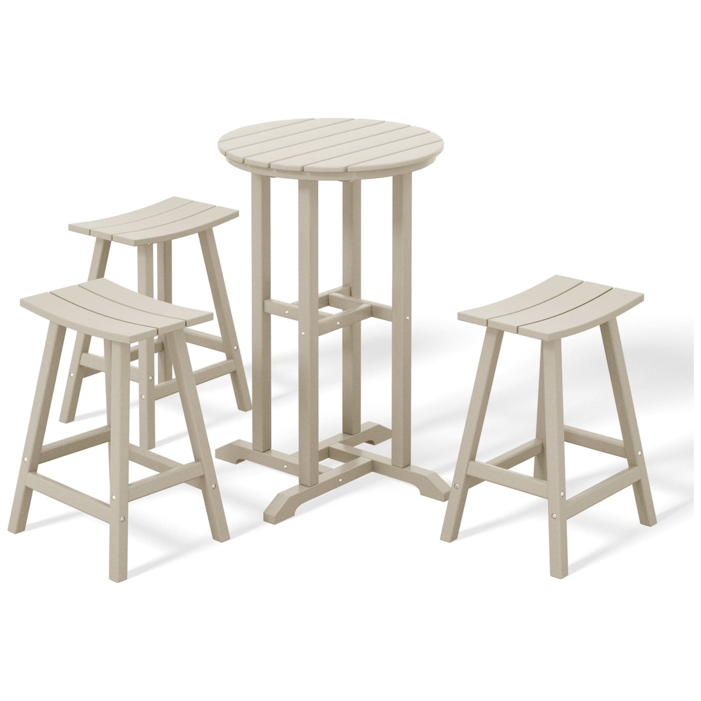 Set da bancone da bistrot per esterni Polytrends Laguna HDPE per tutte le stagioni (set da 4 pezzi)