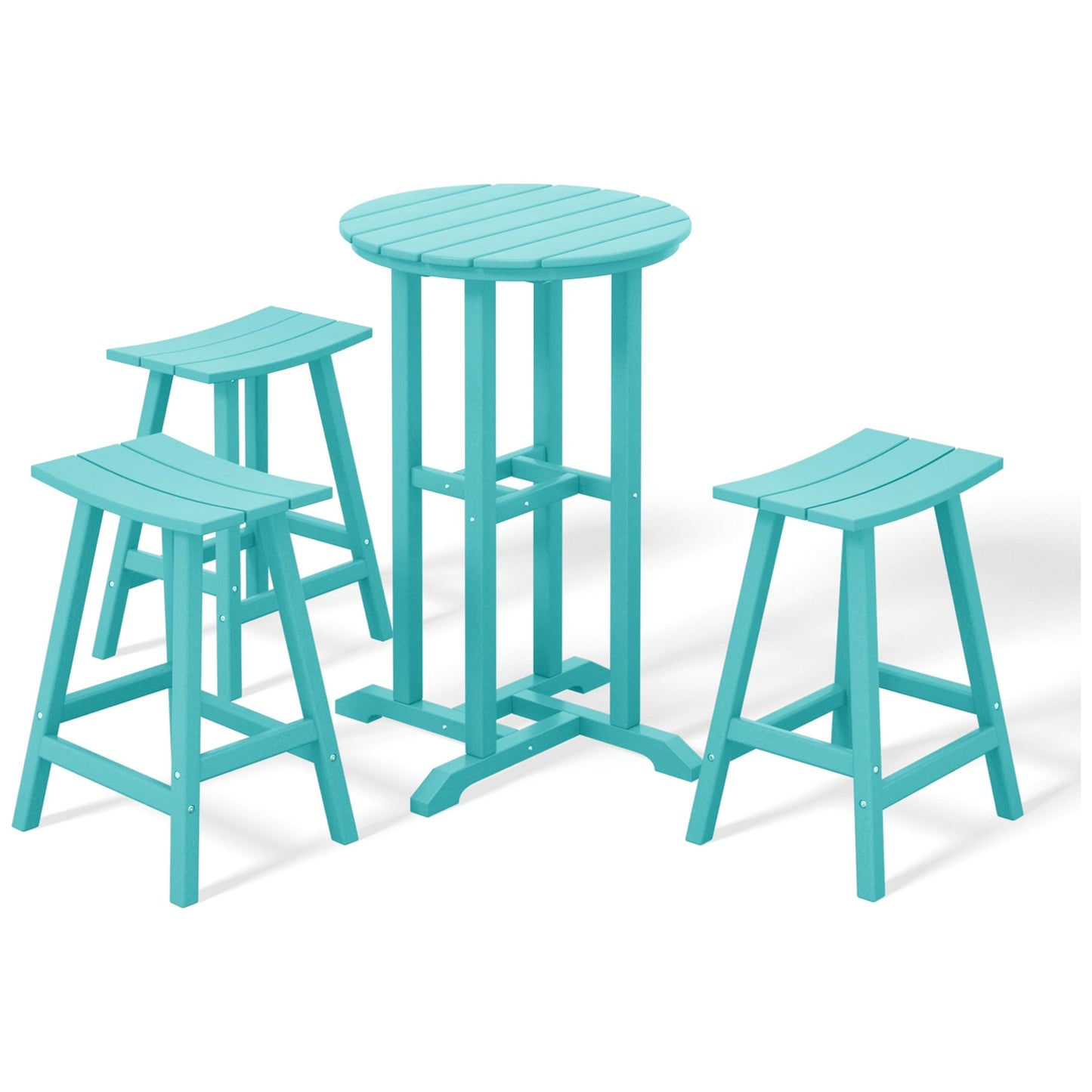 Set da bancone da bistrot per esterni Polytrends Laguna HDPE per tutte le stagioni (set da 4 pezzi)