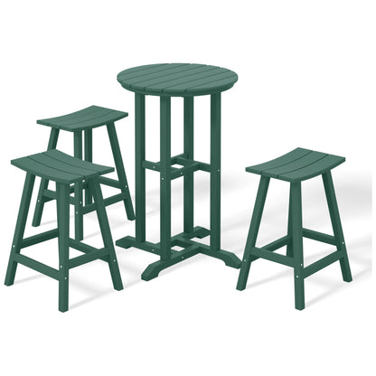 Set da bancone da bistrot per esterni Polytrends Laguna HDPE per tutte le stagioni (set da 4 pezzi)