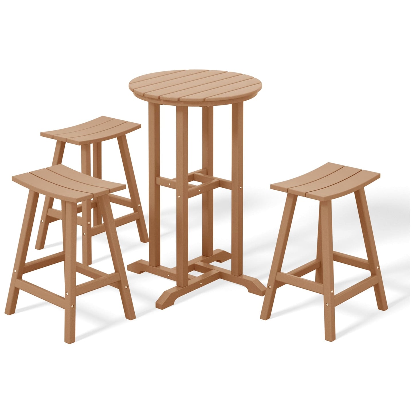 Set da bancone da bistrot per esterni Polytrends Laguna HDPE per tutte le stagioni (set da 4 pezzi)