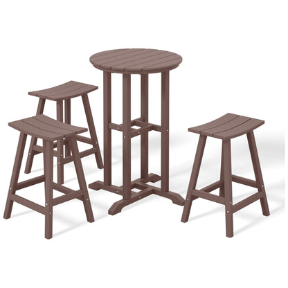 Set da bancone da bistrot per esterni Polytrends Laguna HDPE per tutte le stagioni (set da 4 pezzi)