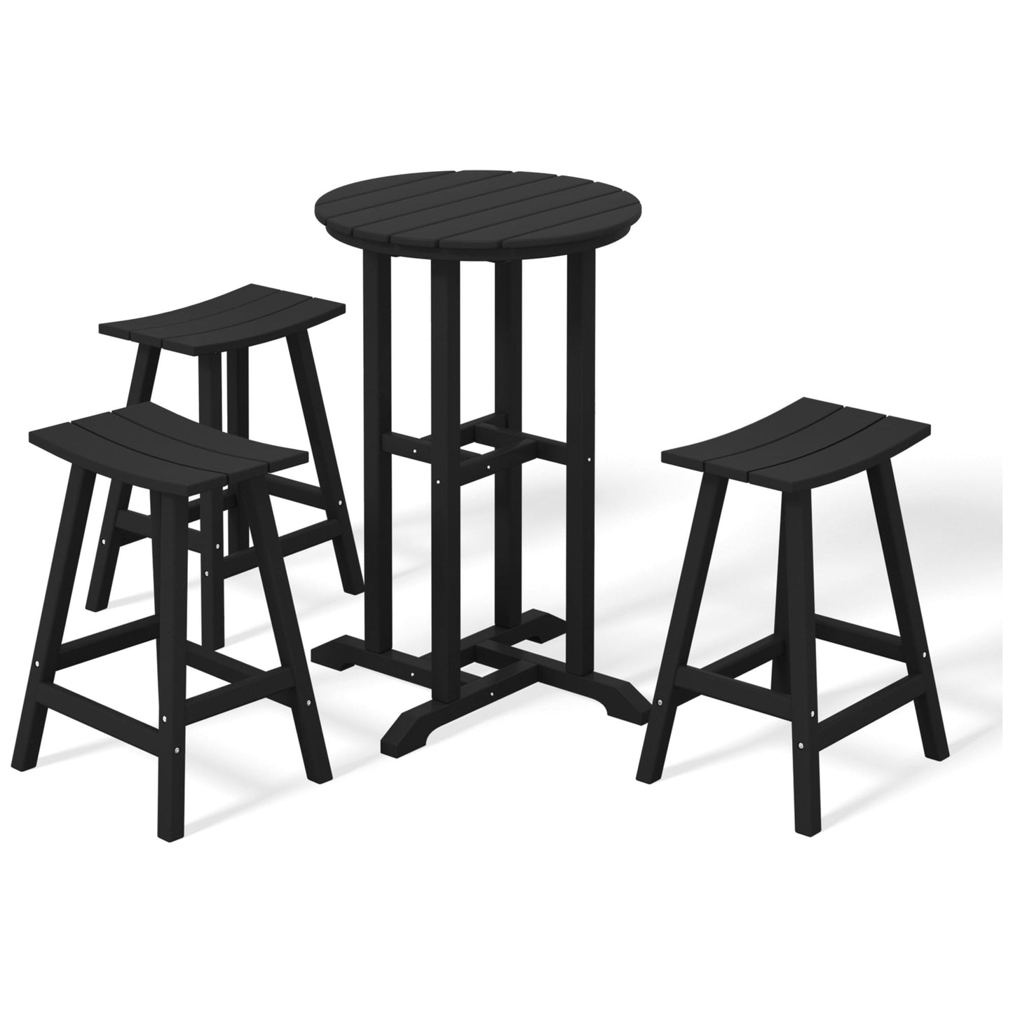 Set da bancone da bistrot per esterni Polytrends Laguna HDPE per tutte le stagioni (set da 4 pezzi)