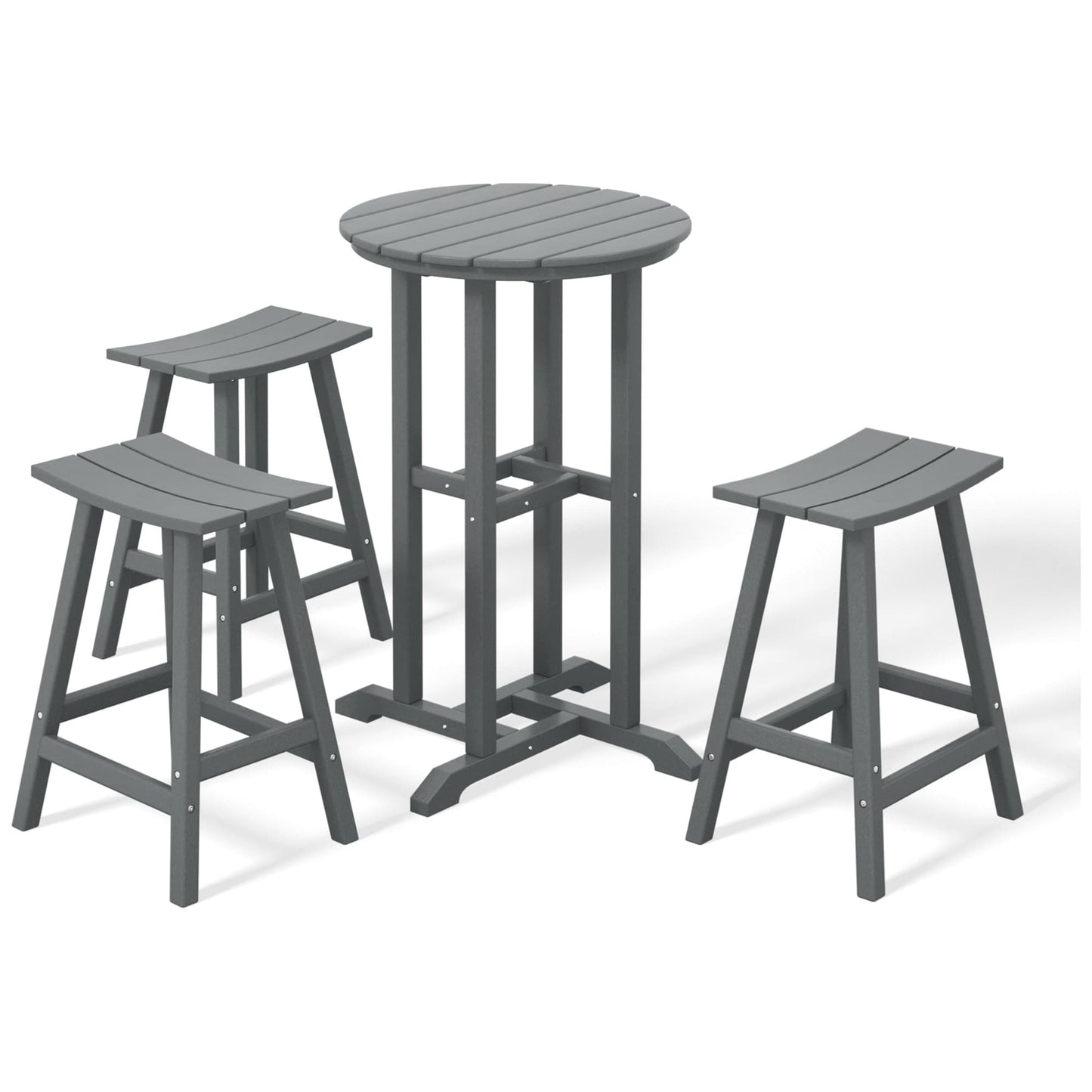 Set da bancone da bistrot per esterni Polytrends Laguna HDPE per tutte le stagioni (set da 4 pezzi)