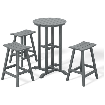 Set da bancone da bistrot per esterni Polytrends Laguna HDPE per tutte le stagioni (set da 4 pezzi)