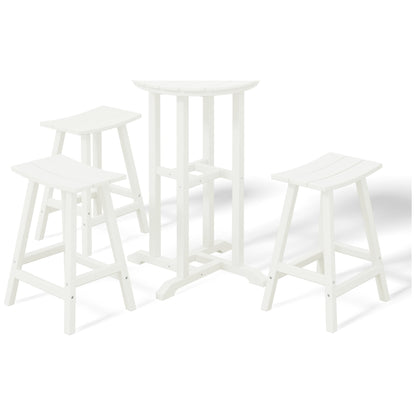 Set da bancone da bistrot per esterni Polytrends Laguna HDPE per tutte le stagioni (set da 4 pezzi)