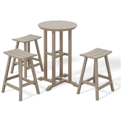 Set da bancone da bistrot per esterni Polytrends Laguna HDPE per tutte le stagioni (set da 4 pezzi)