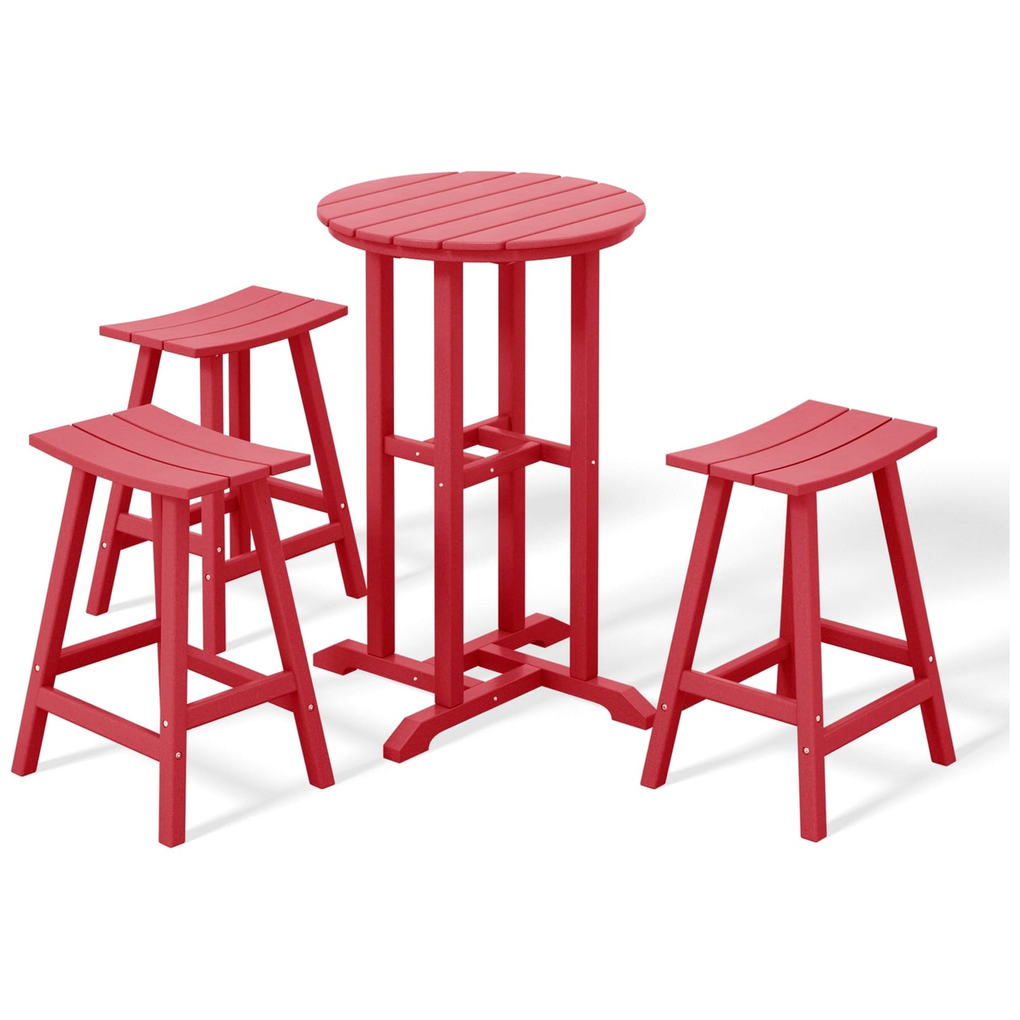 Set da bancone da bistrot per esterni Polytrends Laguna HDPE per tutte le stagioni (set da 4 pezzi)