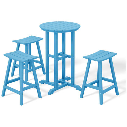 Set da bancone da bistrot per esterni Polytrends Laguna HDPE per tutte le stagioni (set da 4 pezzi)