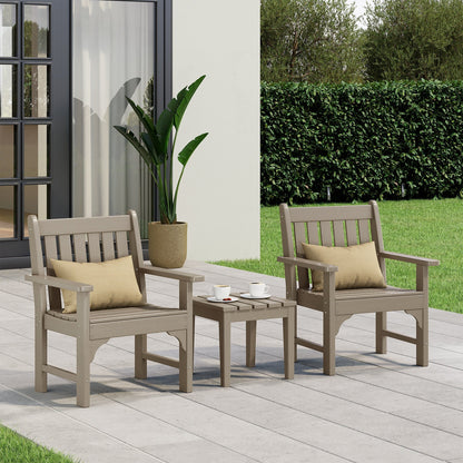 Set di 3 poltrone da giardino con tavolino laterale Polytrends Laguna Outdoor Patio