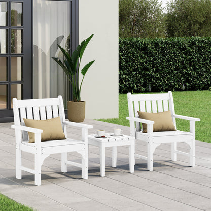 Set di 3 poltrone da giardino con tavolino laterale Polytrends Laguna Outdoor Patio