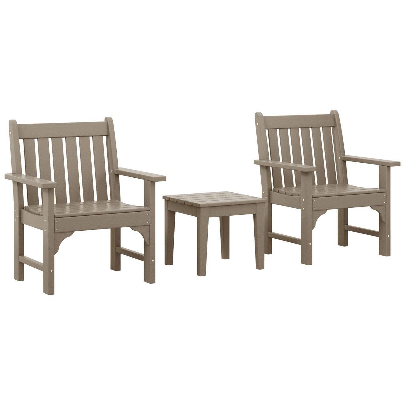 Set di 3 poltrone da giardino con tavolino laterale Polytrends Laguna Outdoor Patio