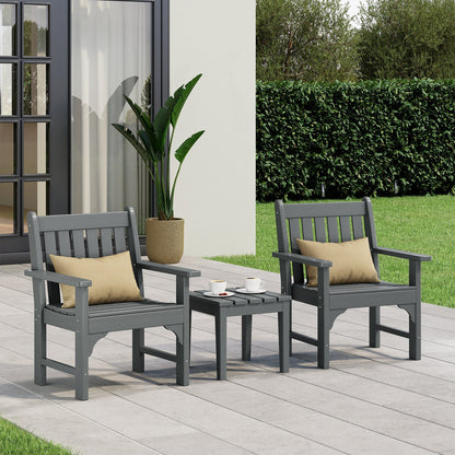 Set di 3 poltrone da giardino con tavolino laterale Polytrends Laguna Outdoor Patio
