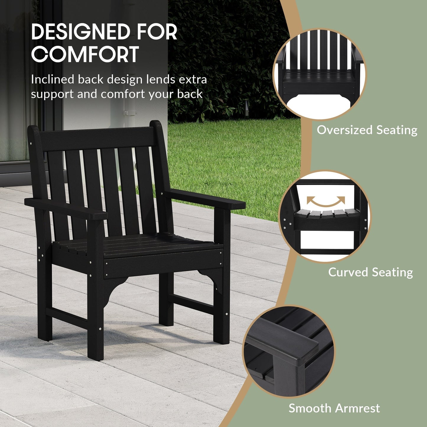 Set di 3 poltrone da giardino con tavolino laterale Polytrends Laguna Outdoor Patio