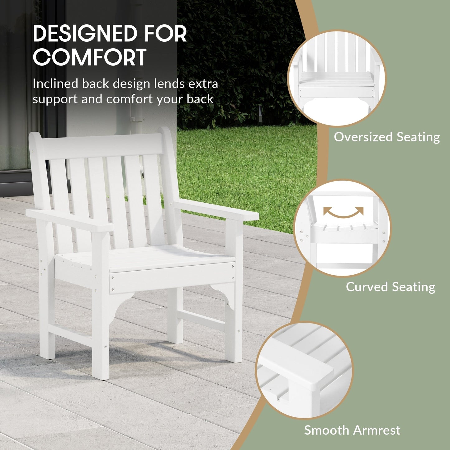 Set di 3 poltrone da giardino con tavolino laterale Polytrends Laguna Outdoor Patio