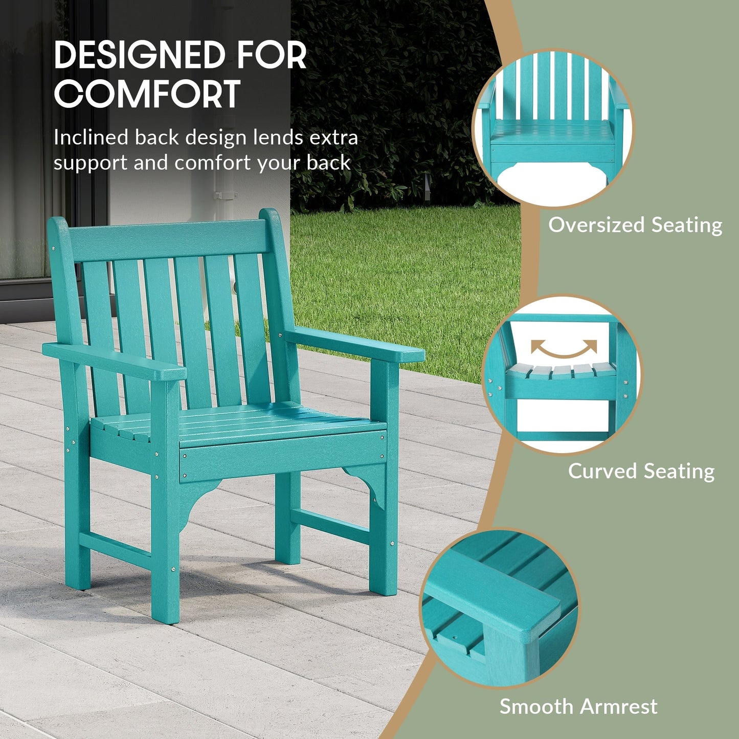 Set di 3 poltrone da giardino con tavolino laterale Polytrends Laguna Outdoor Patio