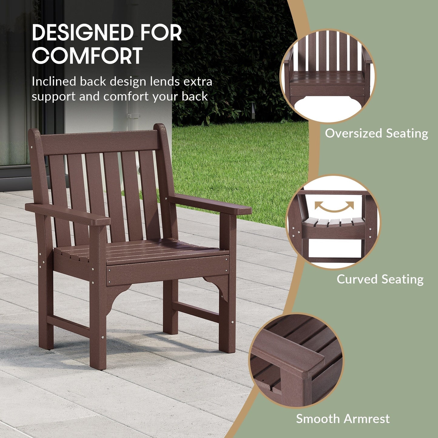 Set di 3 poltrone da giardino con tavolino laterale Polytrends Laguna Outdoor Patio