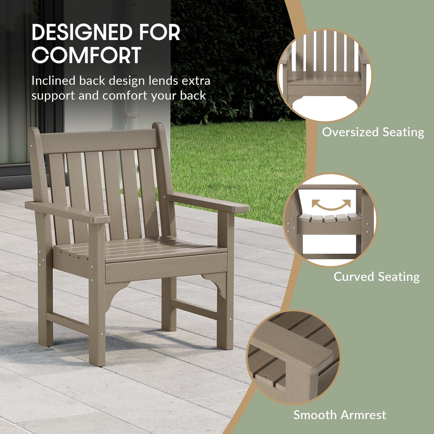 Set di 3 poltrone da giardino con tavolino laterale Polytrends Laguna Outdoor Patio