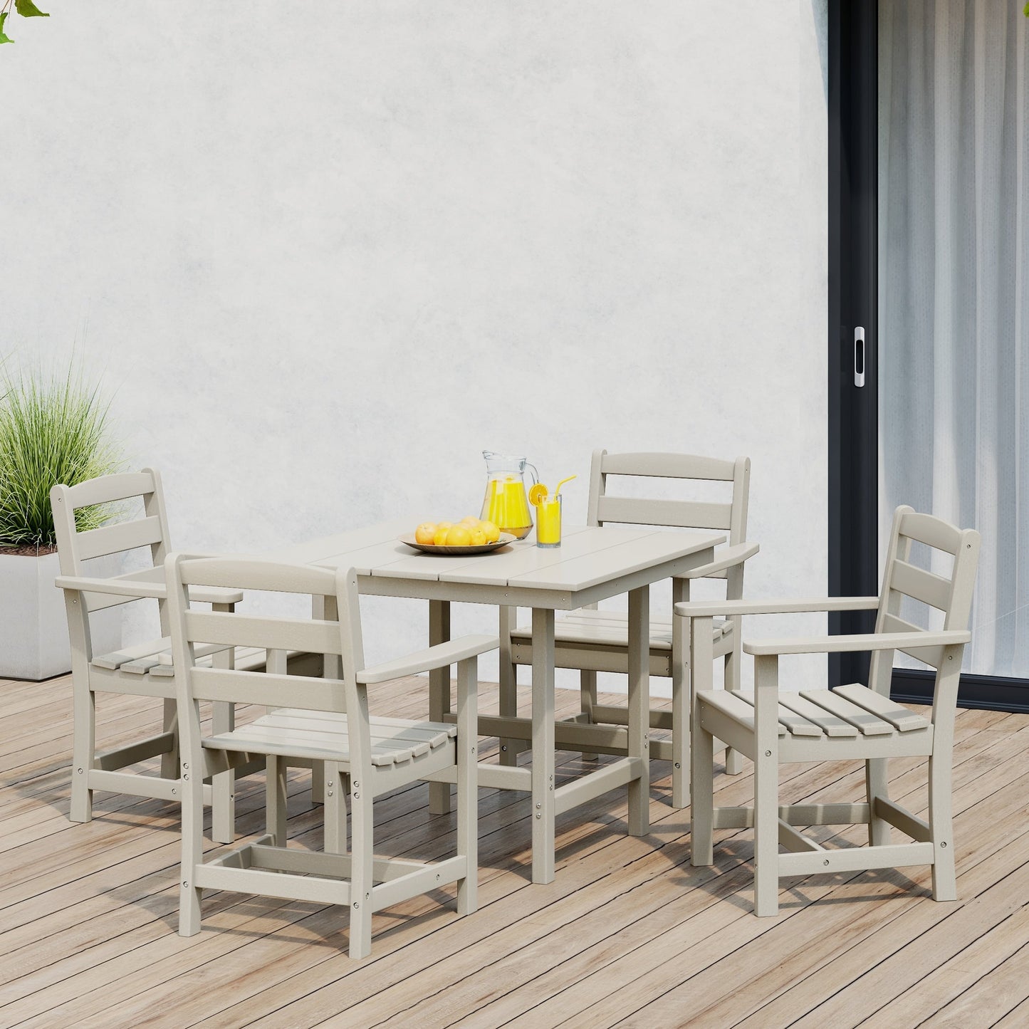 Set da pranzo con poltrona Polytrends Shoreside da 5 pezzi