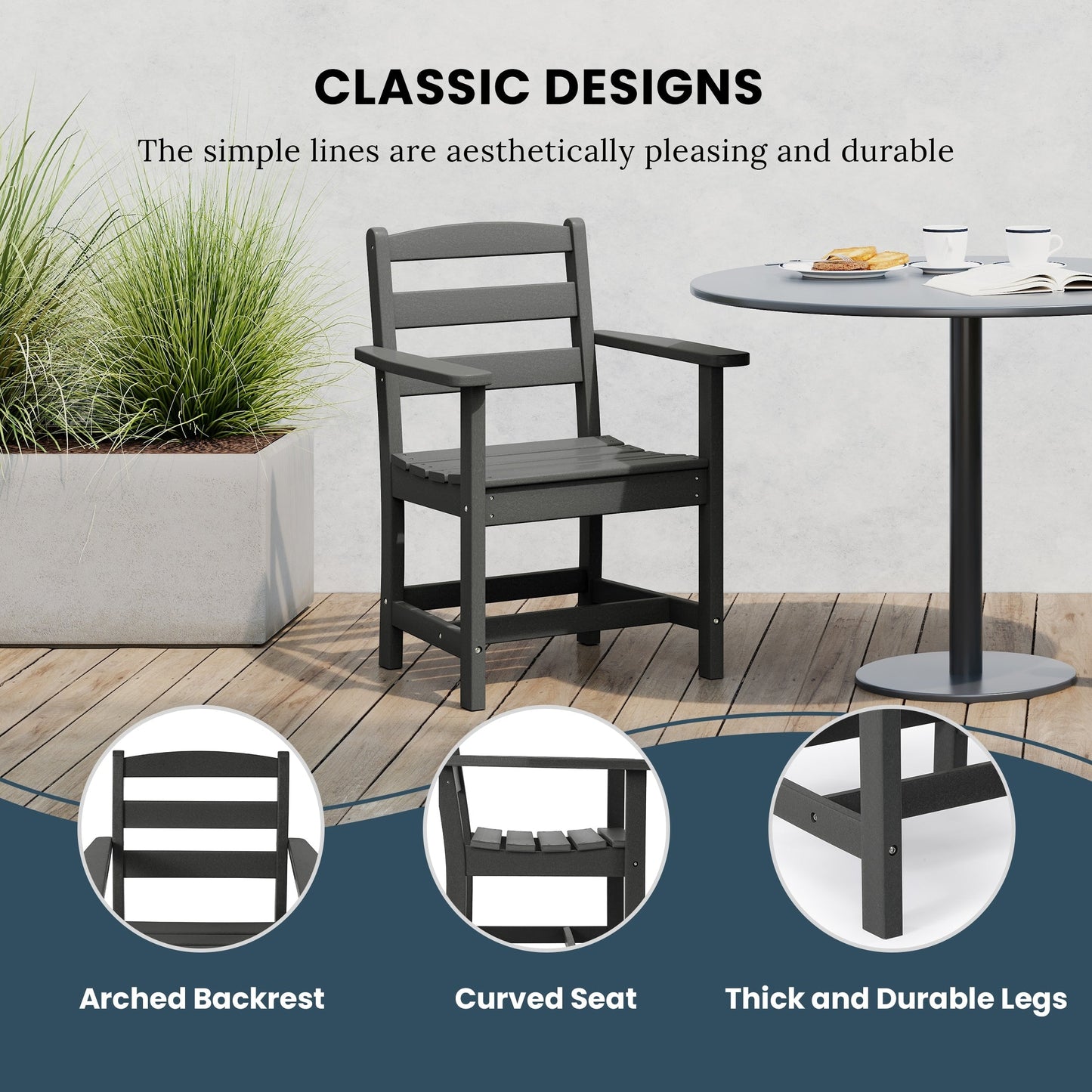 Set da pranzo con poltrona Polytrends Shoreside da 5 pezzi