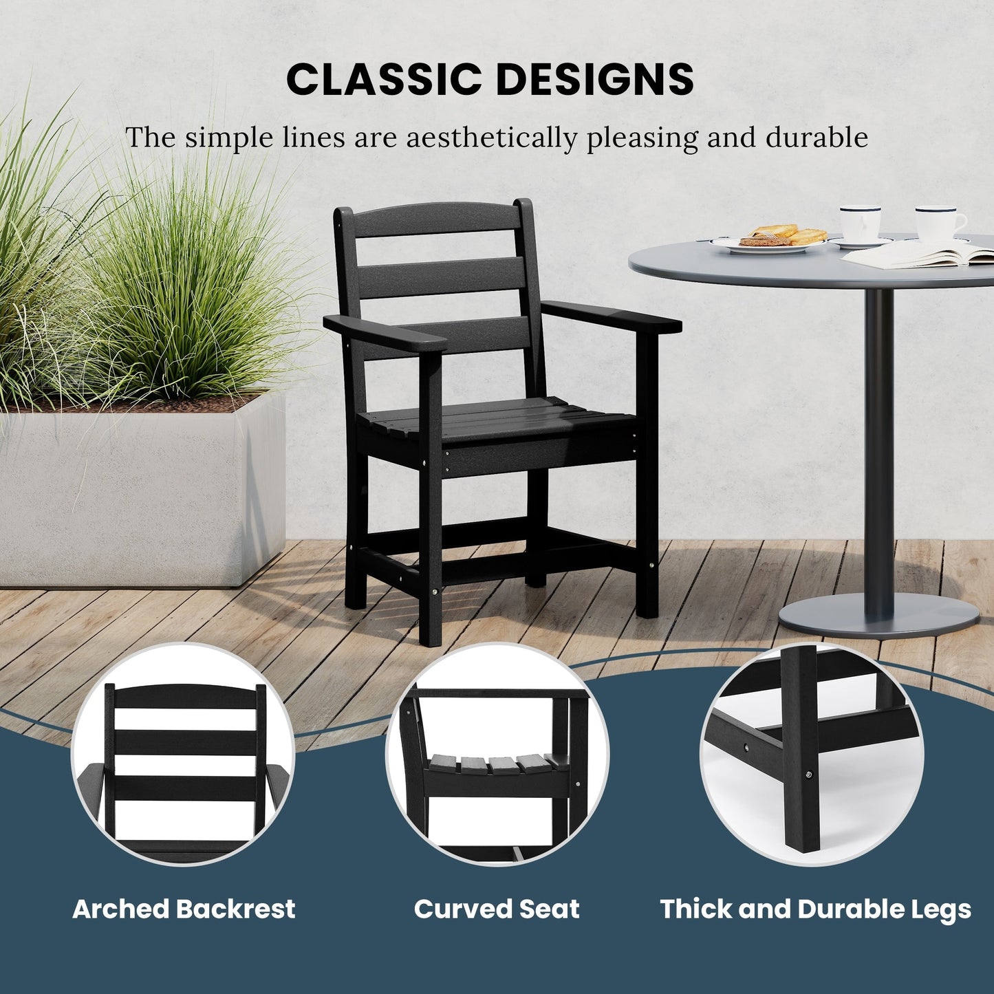 Set da pranzo con poltrona Polytrends Shoreside da 5 pezzi