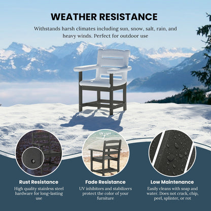 Set da pranzo con poltrona Polytrends Shoreside da 6 pezzi con panca