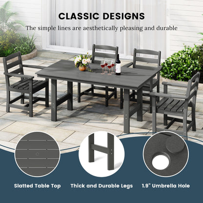 Set da pranzo con poltrona Polytrends Shoreside da 6 pezzi con panca