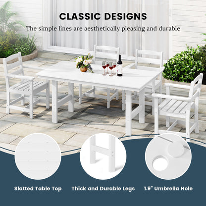 Set da pranzo con poltrona Polytrends Shoreside da 6 pezzi con panca