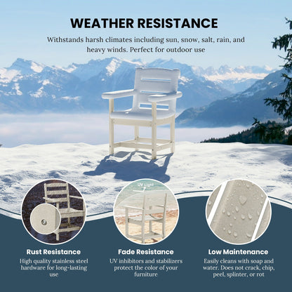 Set da pranzo con poltrona Polytrends Shoreside da 6 pezzi con panca