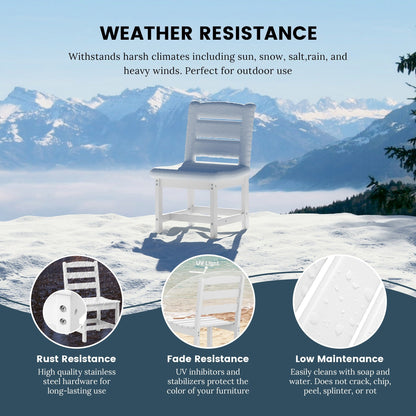 Set da pranzo con 6 sedie laterali Polytrends Shoreside e panca