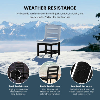 Set da pranzo con 6 sedie laterali Polytrends Shoreside e panca